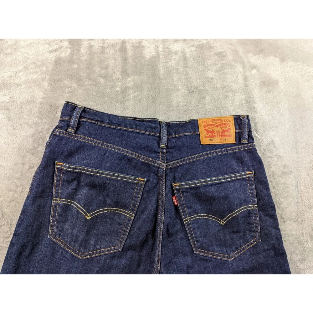 Levis 569 Shorts Mens 32 Blue Denim Dark Wash Skate Loose 11